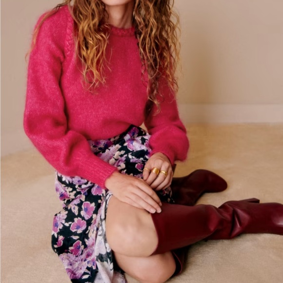SEZANE ANNITA SWEATER IN RASPBERRYSZ SMALLLIKE NEW